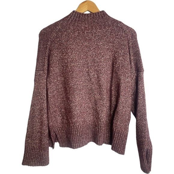 1. State Burgundy Mock Neck Sweater - Picture 2 of 4